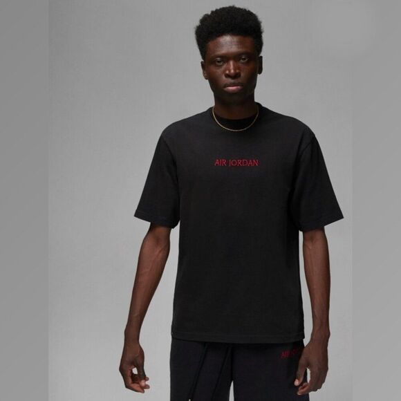 JORDAN Air Jordan WORDMARK Tee Short Sleeve Crewneck T-Shirt Spell Out Sz XXL - Picture 1 of 13